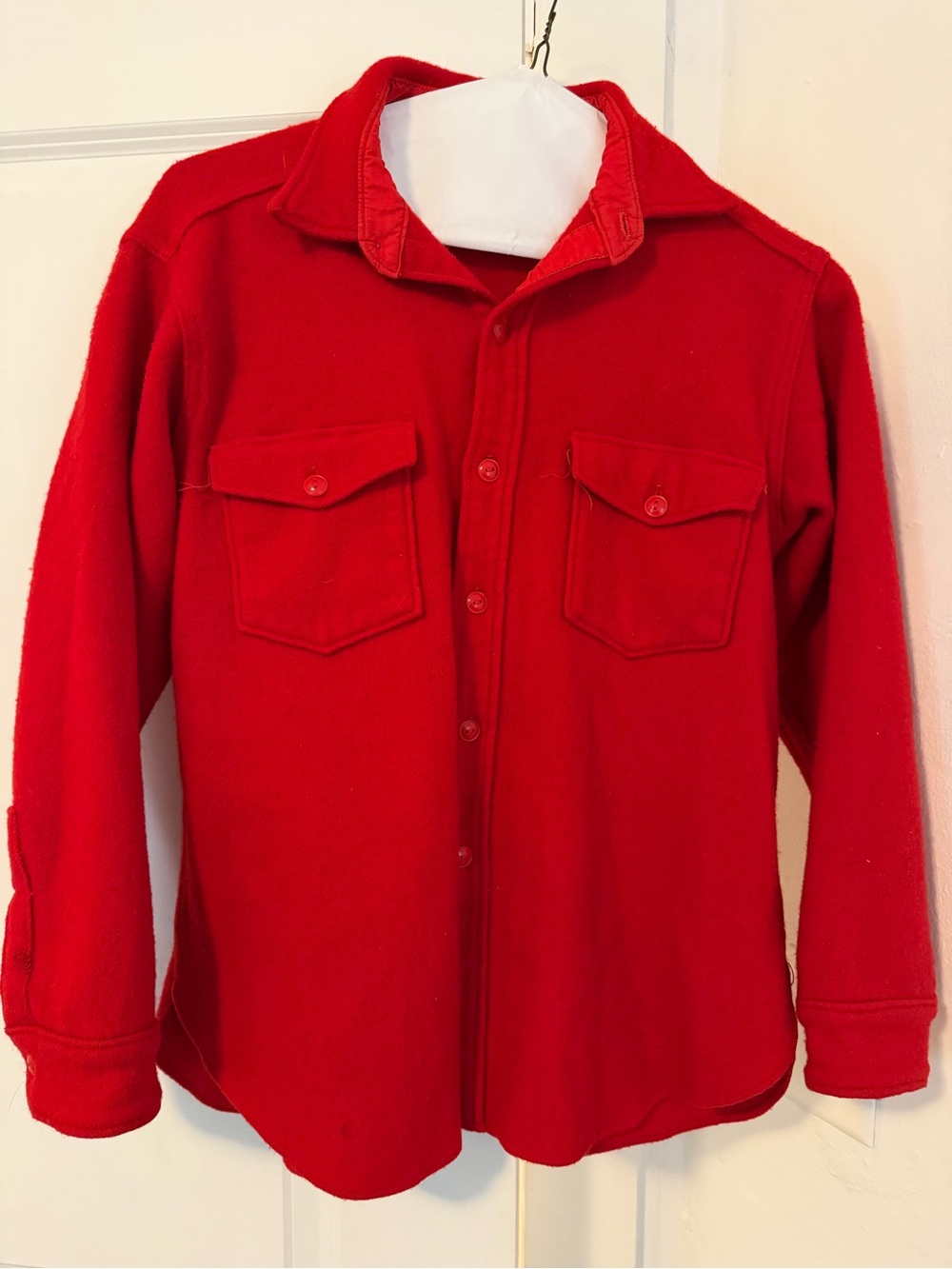 Woolrich 1960s Red Wool Heavyweight Shirt